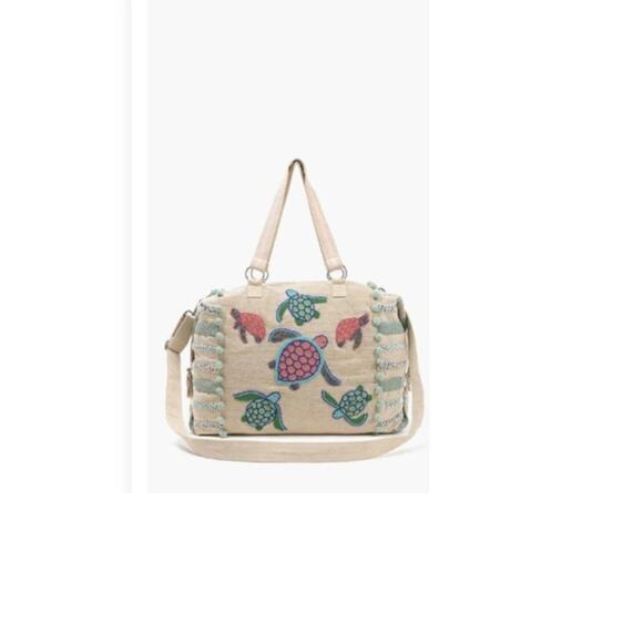 American & Beyond Weekend Travel Bag with Pouch Turtle NIP - Picture 2 of 14